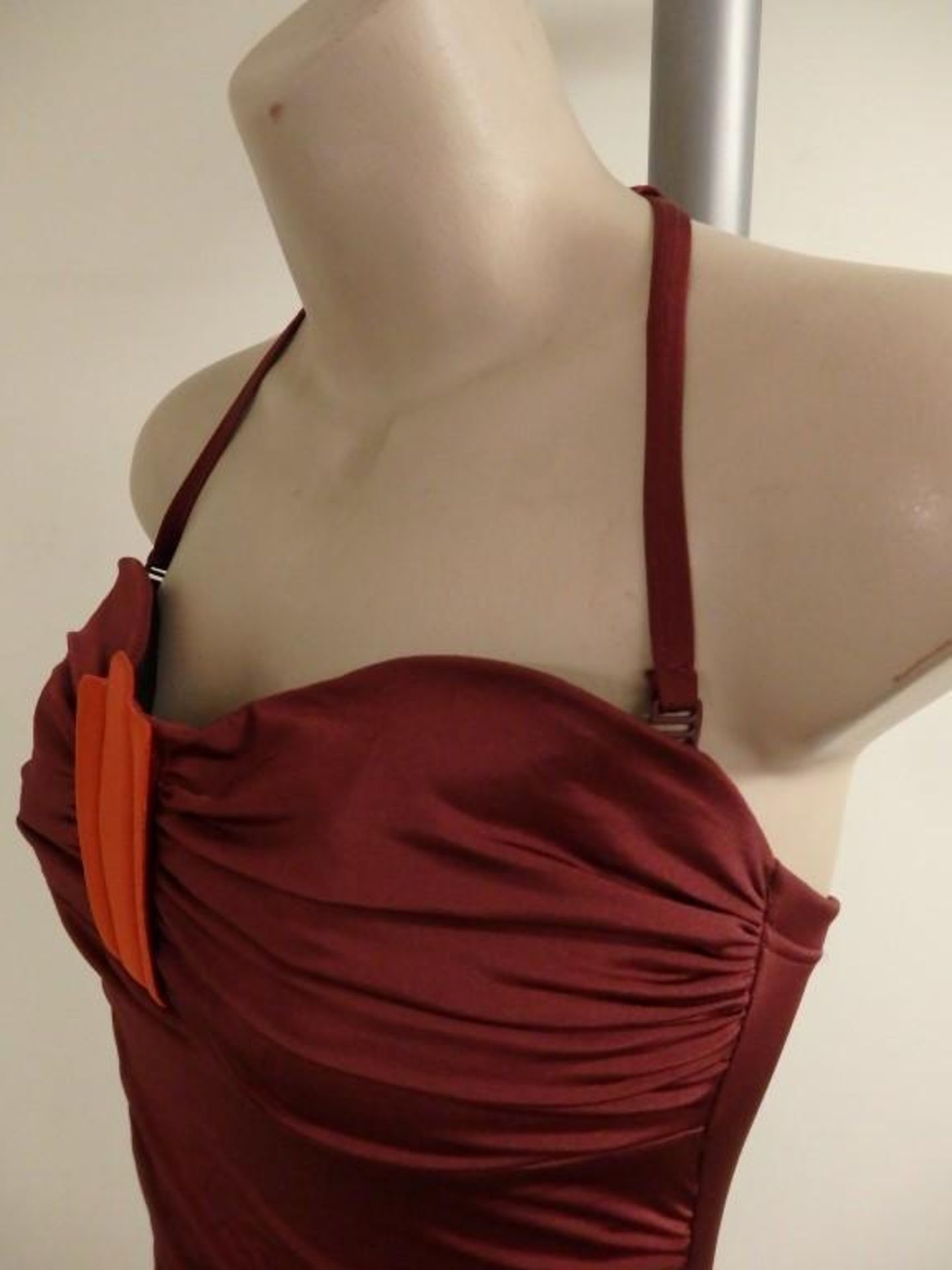 1 x Rasurel - Damson with Orange front trim Sorrento Swimsuit - R20337 - Size 2 - UK 32 - Fr 85 - EU - Image 6 of 9