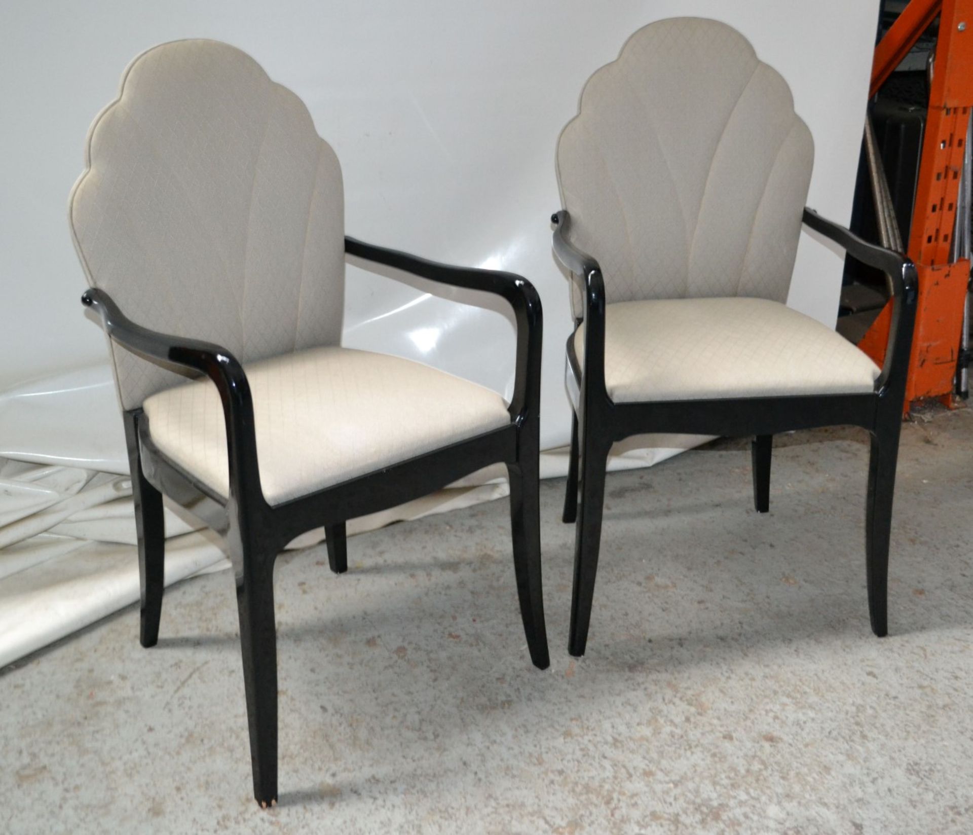 2 x Cream Carver Chairs With Black Wooden Frames - CL314 - Location: Altrincham WA14 - *NO VAT On Ha - Image 2 of 8