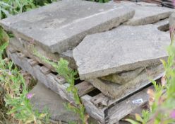 36 x Reclaimed York Stone Paving Flags - Assorted Sizes, Approx 10 Square Metres In Total - Recently