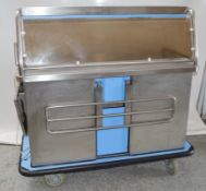 1 x Colston Mobile Hostess Food Trolley With Warm Top Surface, Quartz Gantry, Castors For Easy