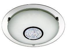 1 x LED Mirrored Glass Flush Ceiling Fitting - Ex Display Stock - CL298 - Ref: J145 - Location: Altr
