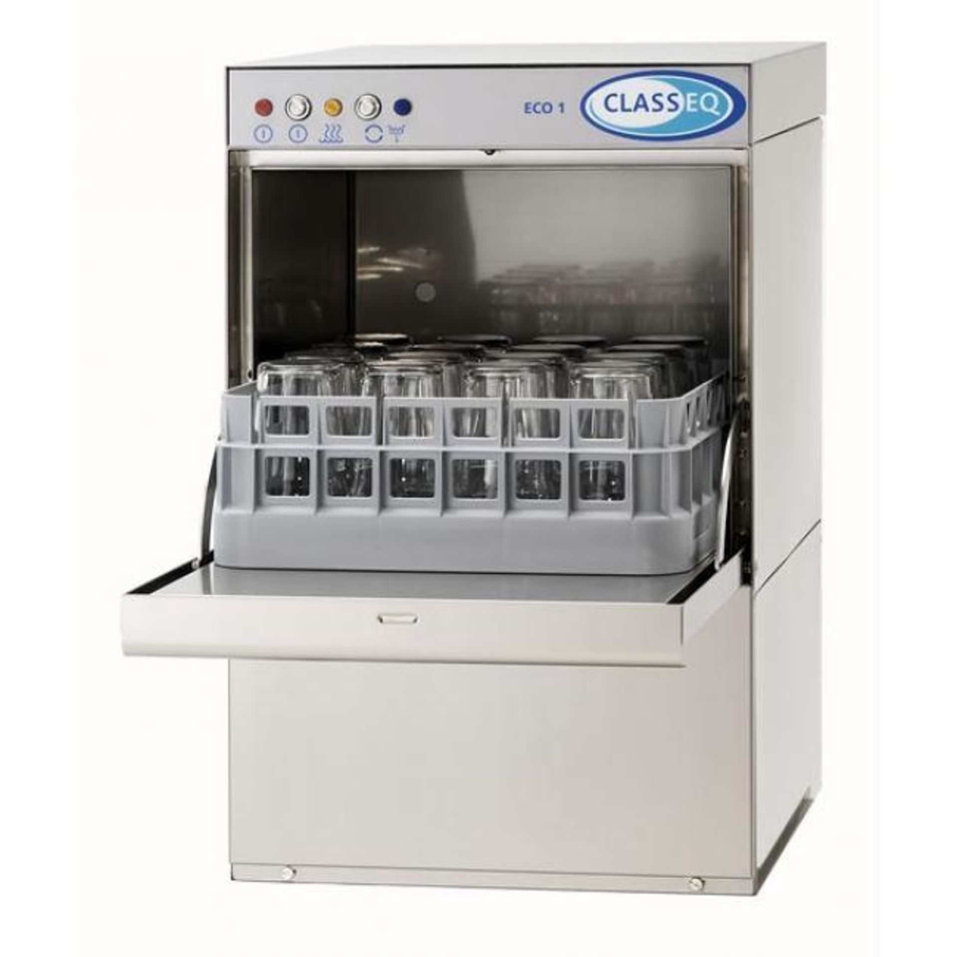 1 x CLASSEQ ECO 1 12-Pint Commercial Undercounter Glasswasher - Stainless Steel Finish - Ref: