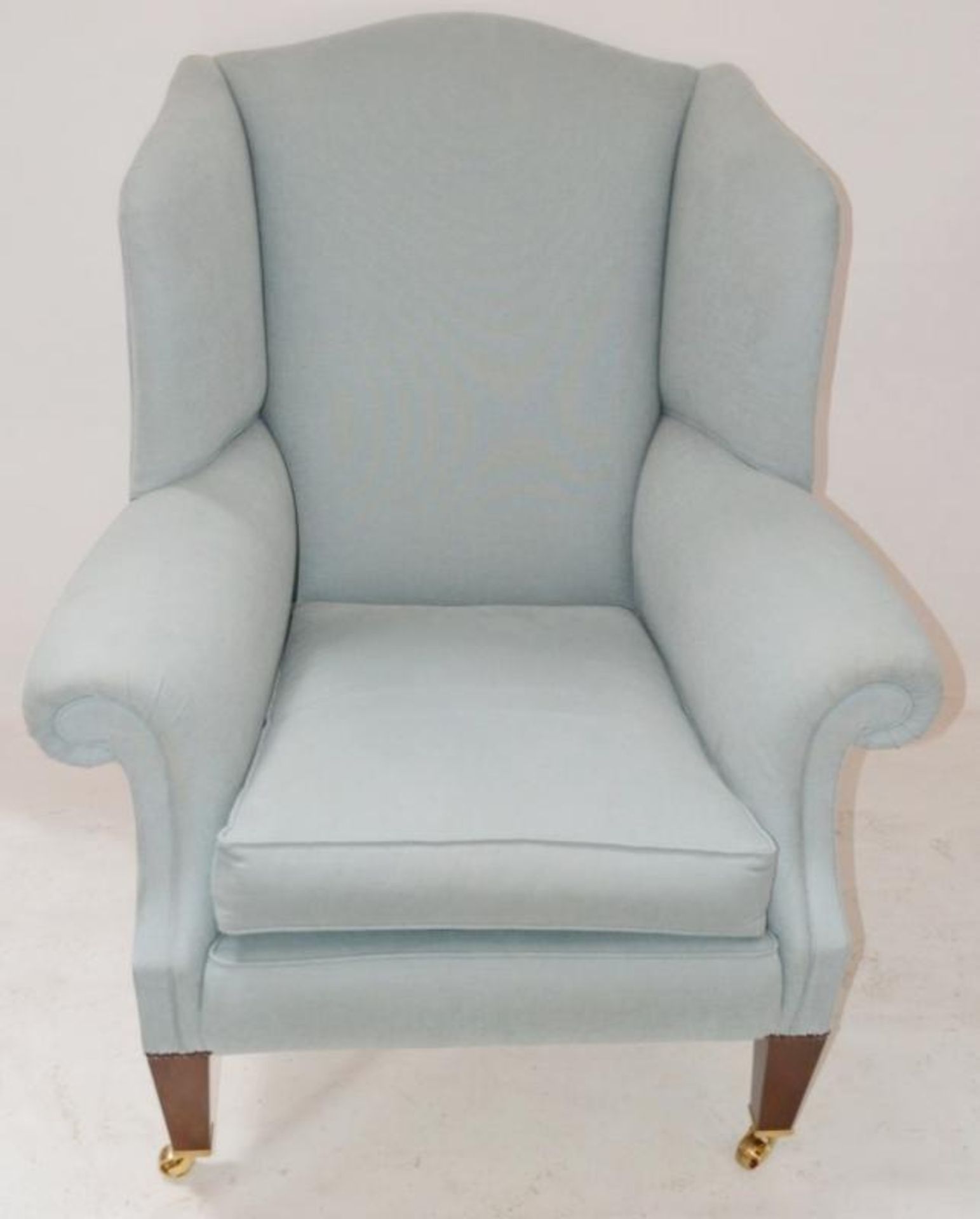 1 x Duresta "Somerset" Wing Chair Light Blue - Dimensions: 113H x 91W x 92D cms - Ref: 3143184-A NP1 - Image 4 of 7