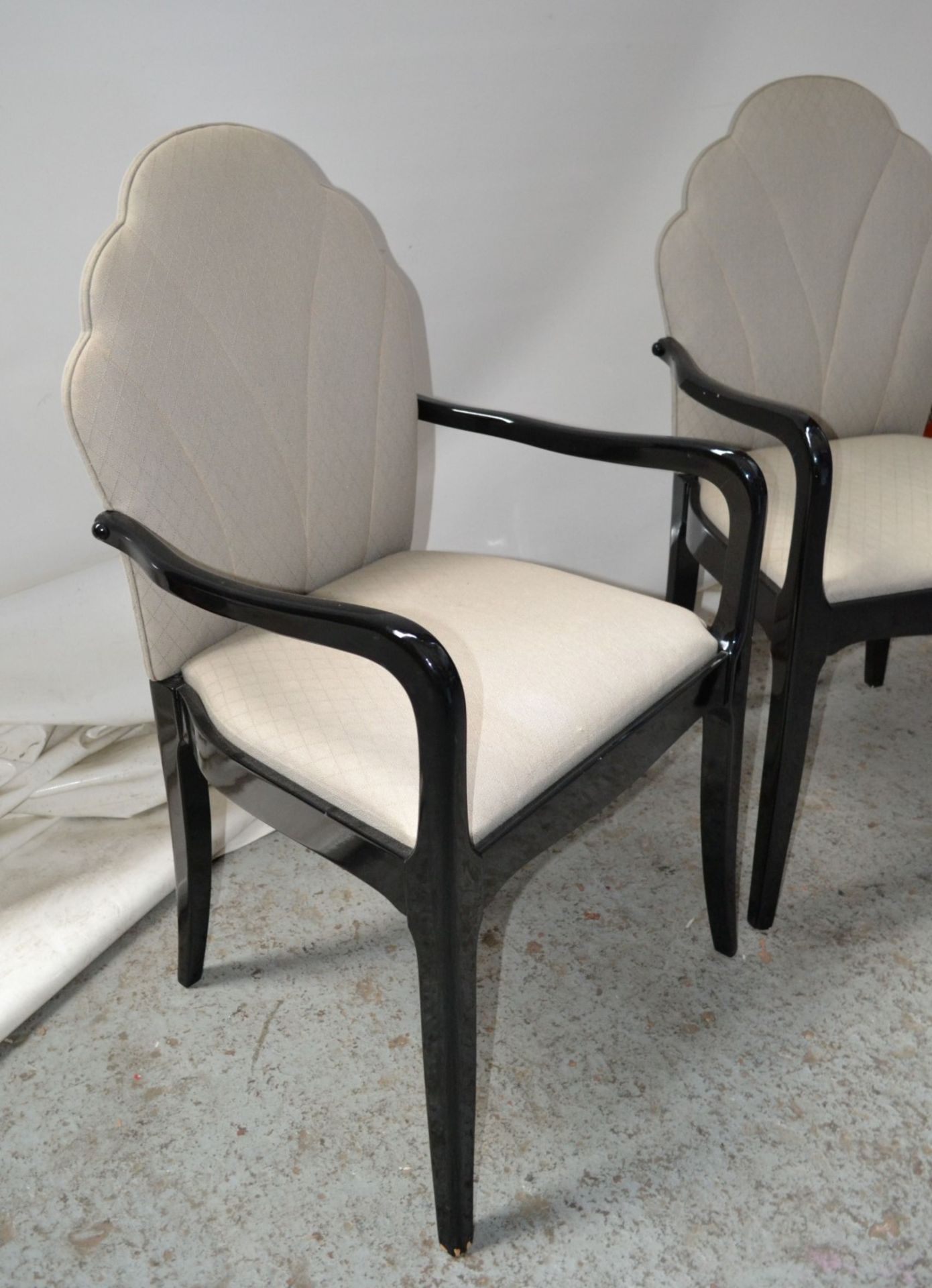 2 x Cream Carver Chairs With Black Wooden Frames - CL314 - Location: Altrincham WA14 - *NO VAT On Ha - Image 6 of 8