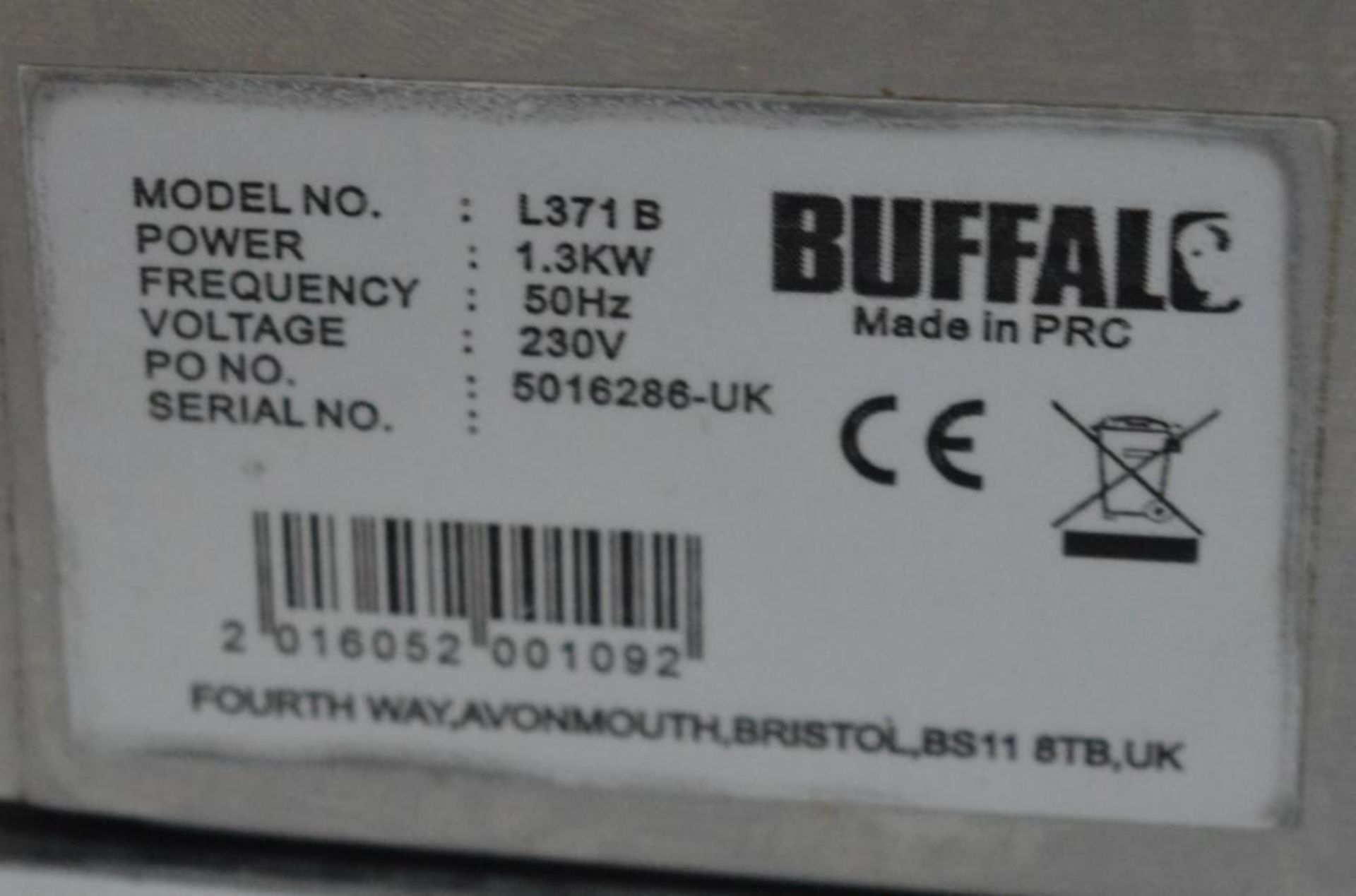 1 x Buffalo Stainless Steel Baine Marie - Model L371B - H24 x W34 x D54 cms - CL290 - Ref JP382 - - Image 7 of 7