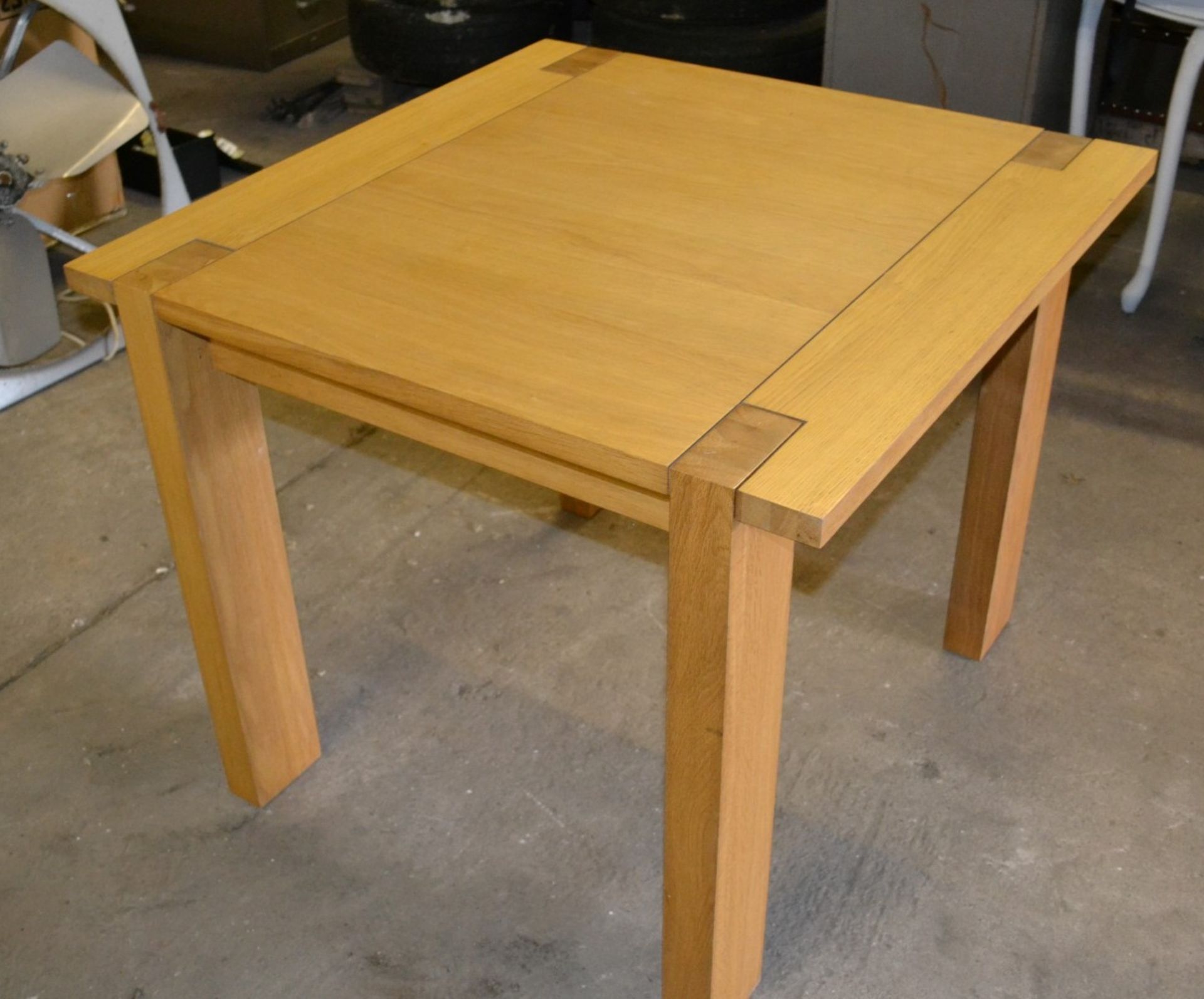 1 x Sturdy Square Wooden Table - Dimensions: 90 x 90 x 76cm - Ref: IT554 - CL403 - Location: - Image 2 of 3