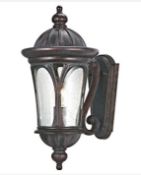 1 x Canada Die Cast Aluminium Weathered Brown Ip44 Outdoor Wall Light & Bubble Glass - Ex Display St