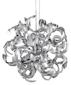 1 x Stunning SPARKLES Chrome 9-Light Pendant Fitting With Acrylic Ribbon Drops Design - Ex Display S