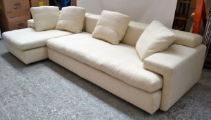 1 x Large Swan Corner Sofa in Cream - CL314 - Location: Altrincham WA14 - *NO VAT On Hammer*