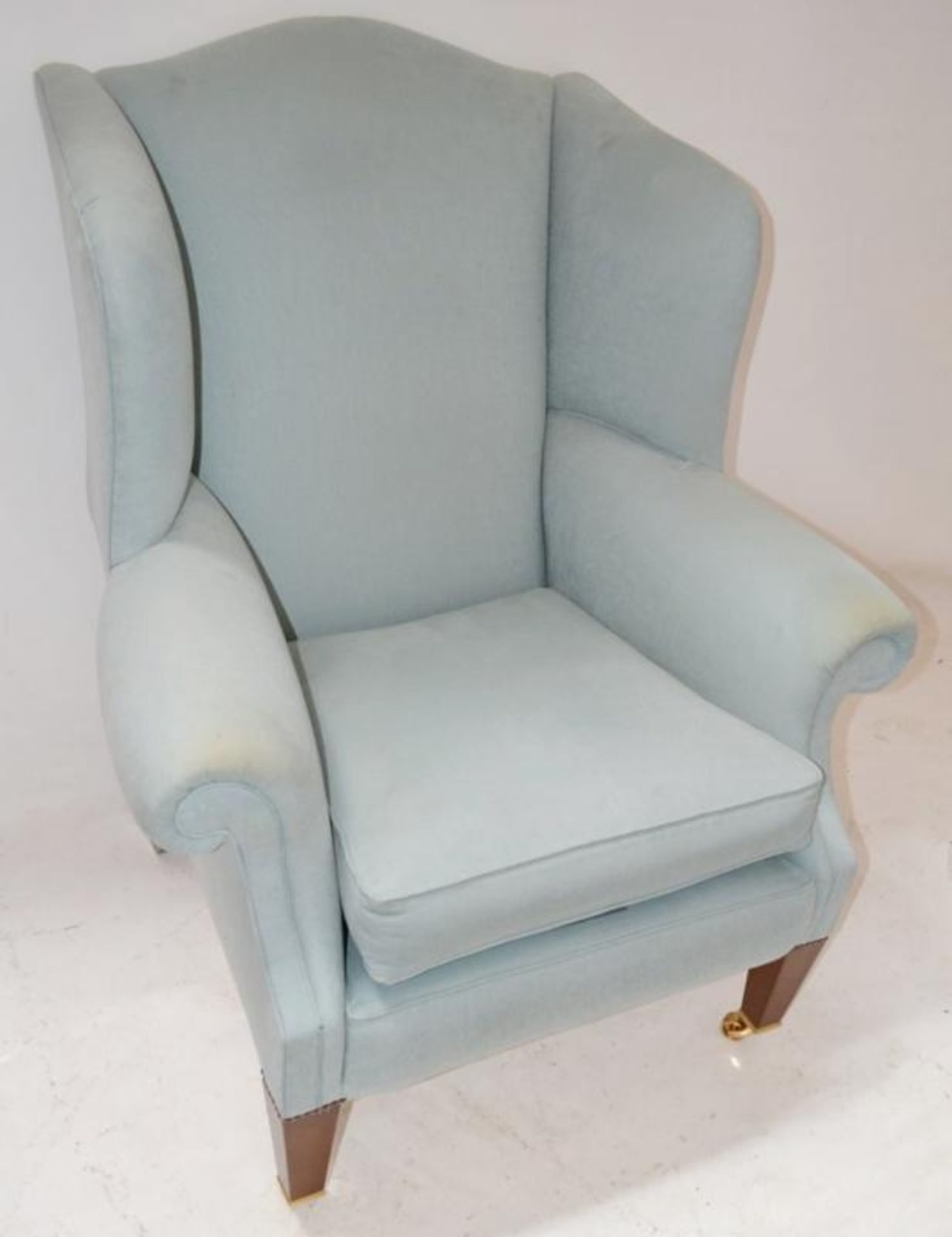 1 x Duresta "Somerset" Wing Chair Light Blue - Please Read Description - Dimensions: 113H x 91W x 92 - Image 8 of 10