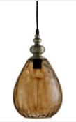 1 x INDIANA Pendant Light With Dimpled Glass Shade - Ex Display Stock - CL298 - Ref J076 - Location:
