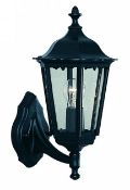 1 x Alex Ip44 Black Die Cast Aluminium Outdoor Wall Light With Clear Glass Panels - Ex Display Stock