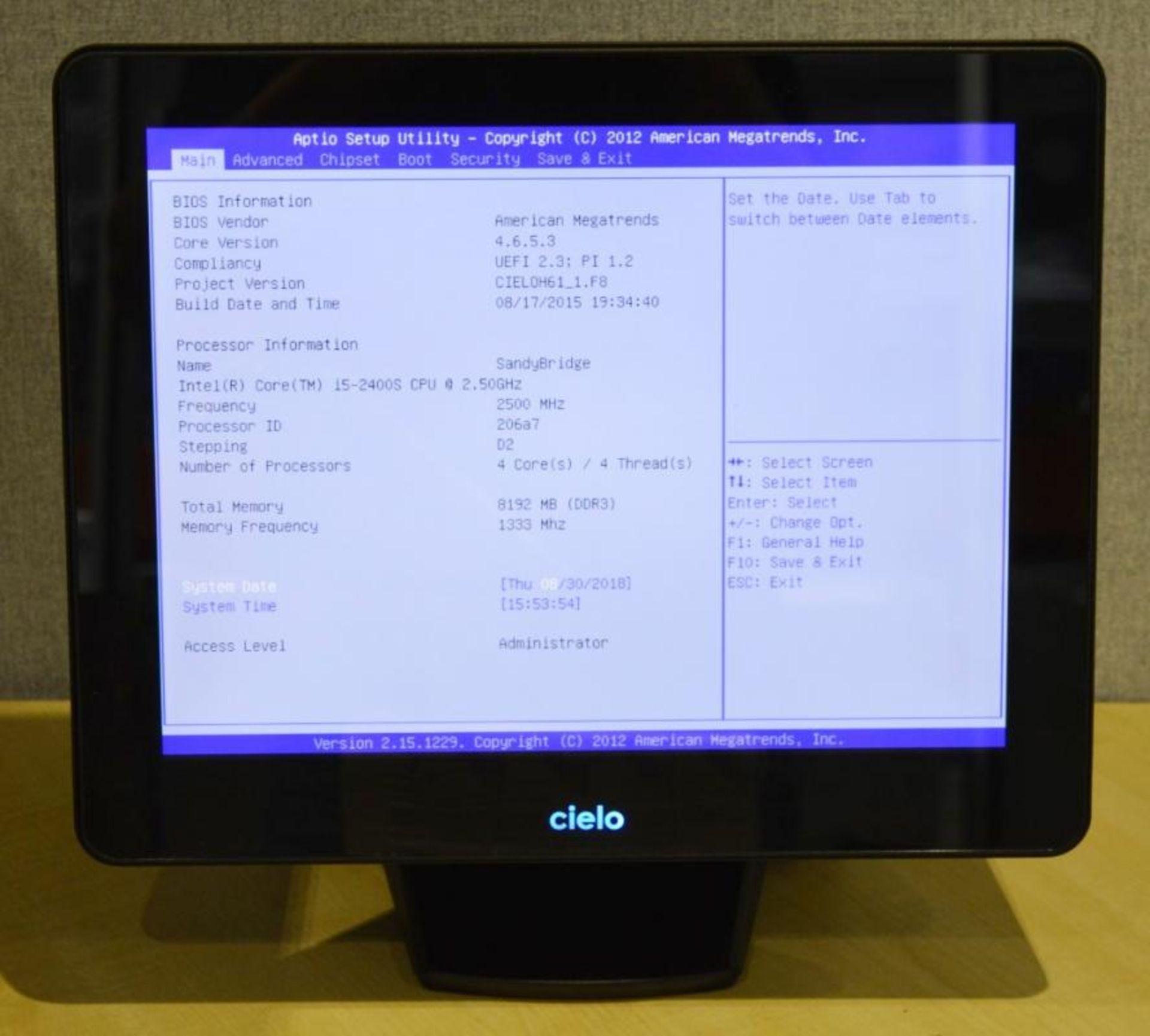 1 x Cielo AP-3615 All in One Desktop Computer POS System - Features Include 15 Inch Touch Screen, In - Image 2 of 13