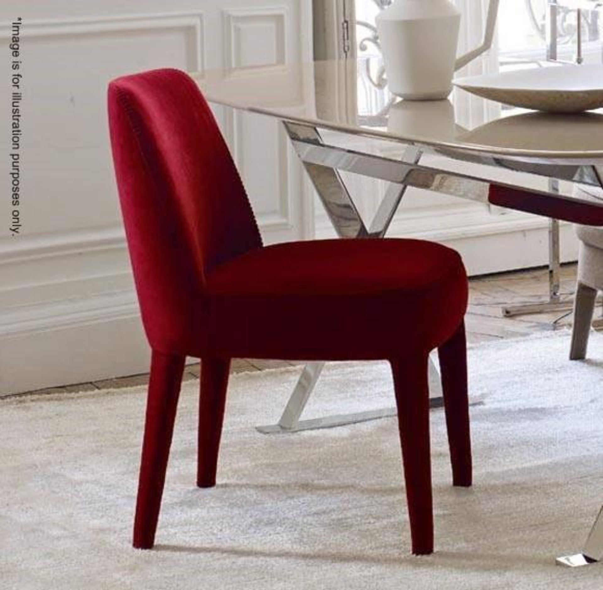 3 x Matching B&B ITALIA Maxalto "Febo" Designer Chairs In An Opulent GREY Velvet Fabric - Ex-Display - Image 2 of 6