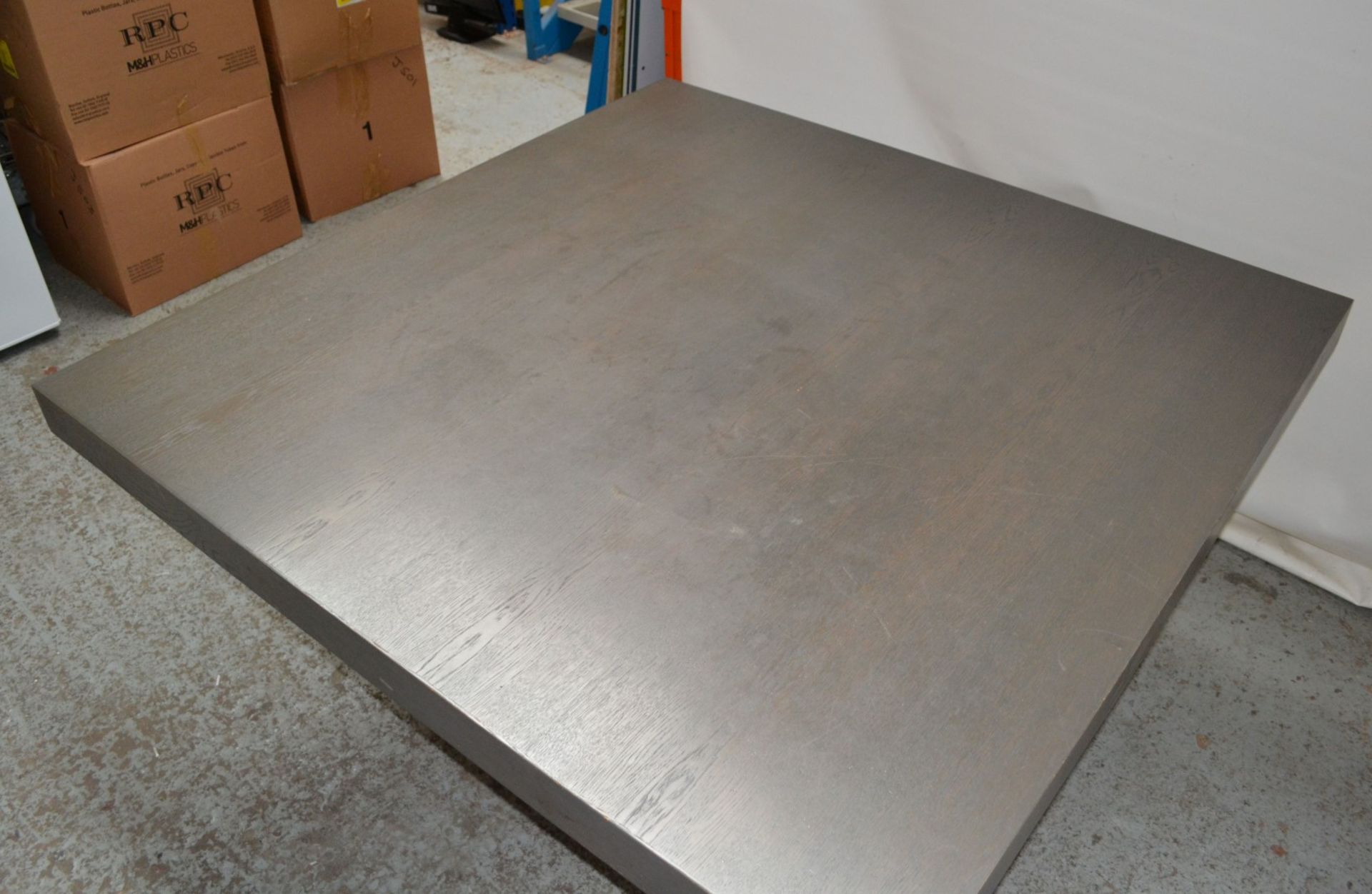 1 x Large Square Wooden Table in Grey Oak Coloured Finish - CL314 - Location: Altrincham WA14 - *NO - Image 10 of 10