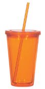 25 x Festival Tumbles - Colour Orange - New Orleans Acrylic With a 16oz Capacity and Double Wall