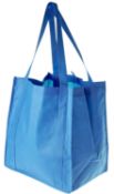 200 x Reuseable Shopper XL Bags - Colour Blue - Brand New Resale Stock - Size 255mm x 380mm x