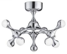 1 x DNA Chrome 9 LED Ceiling Light With Half Dome Shades - Contemporary European Design - Inspired b