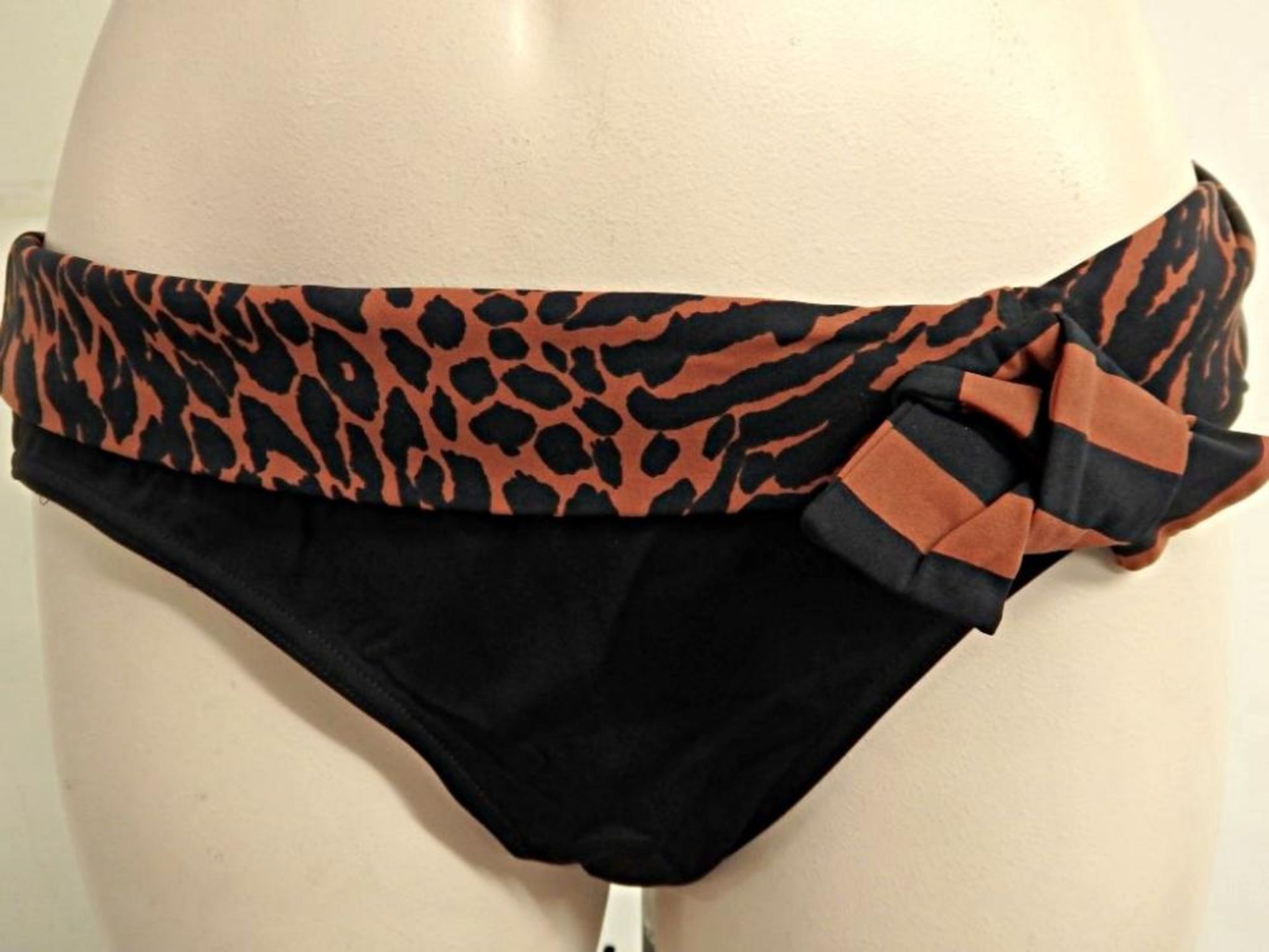 1 x Rasurel - Black/Tan Leopard and Stripe -Bahia Bikini - R21249 - Size 2C - UK 32 - Fr 85 - EU/Int - Image 4 of 9