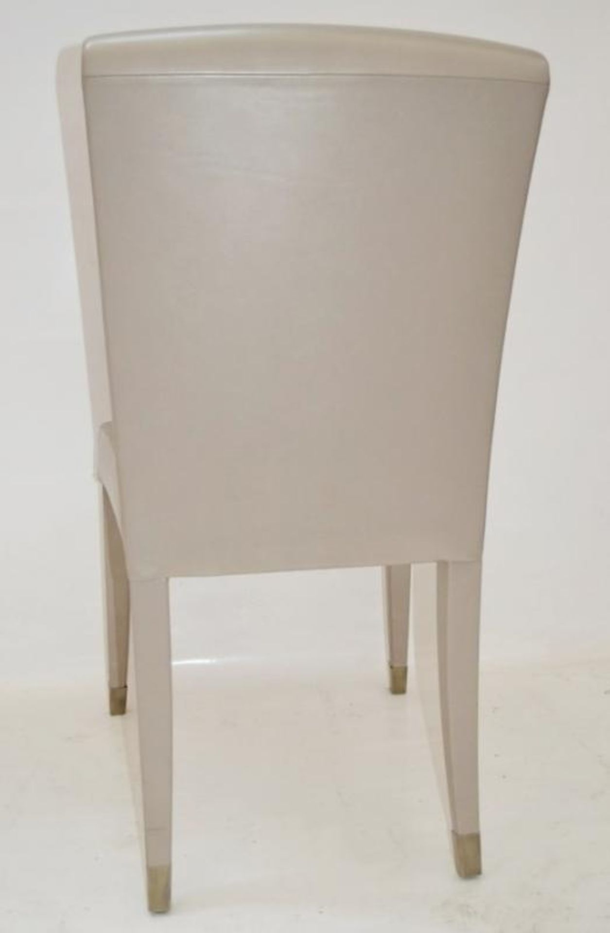 4 x FENDI CASA Elisa Leather Upholstered Dining Chairs - Colour: Light Fawn / Brass - Ref: 5391999 N - Image 10 of 11