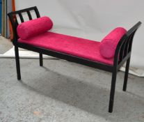 1 x Magenta Upholstered Bedroom Bench with 2 Cushions - CL314 - Location: Altrincham WA14 - *NO VAT
