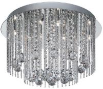 1 x Beatrix Chrome 8-Light Flush Fitting With Crystal Drops - Ex Display Stock - CL298 - Ref J506 -