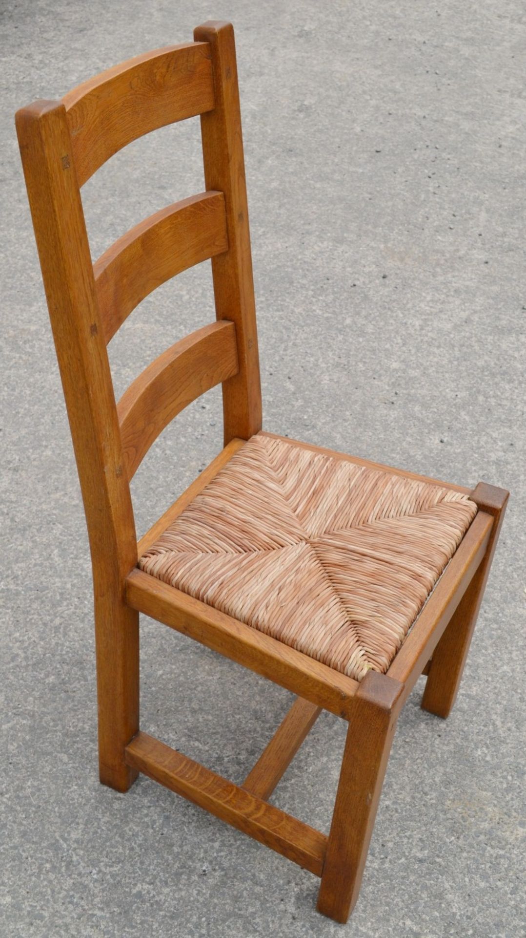 Set of 4 x Wooden Dining Chairs With Woven Seats - Dimensions: H105 x W47 x D40cm, Seat Height: 48cm - Image 3 of 3