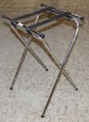 7 x Folding Food Tray Stands - Chrome Finish - CL301 - Ref JP305 - Location: Altrincham WA14Thursday