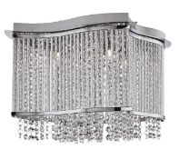 1 x Elise Chrome 3-Light Fitting With Crystal Button Drops & Diamond Tubes - Ex Display Stock - CL29