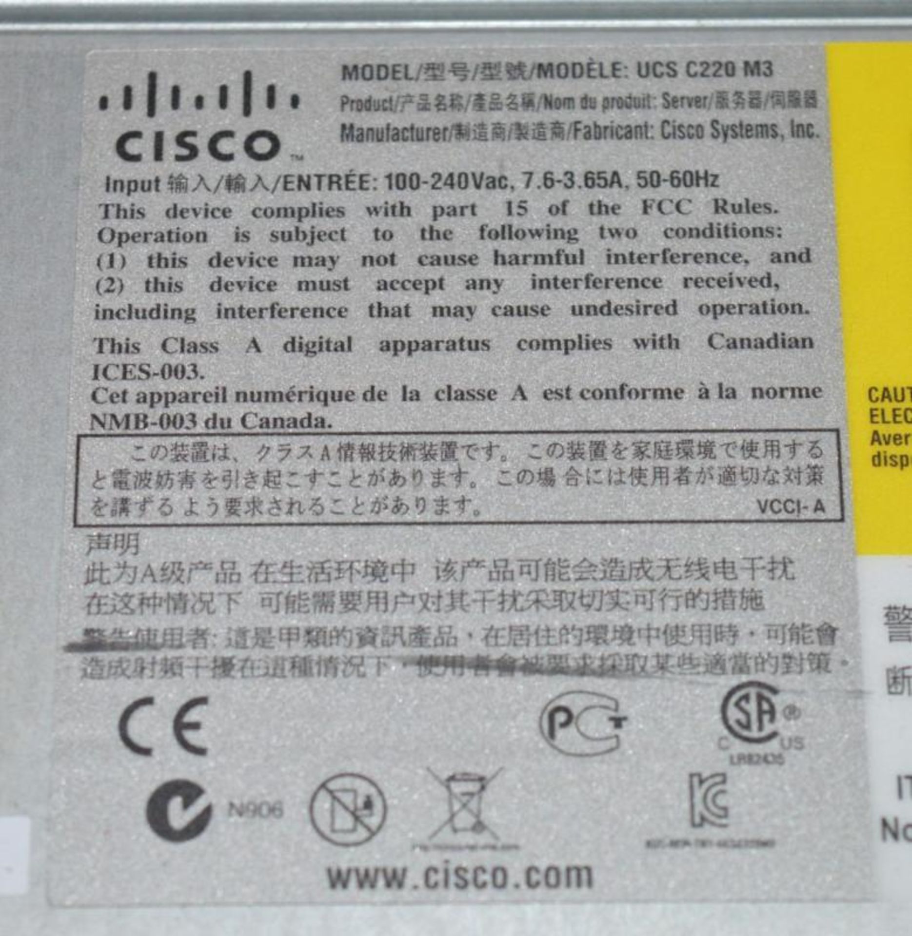 1 x Cisco UCS C220 M3 Server With Dual E5-2609 Quad Core Processors and 32gb Ram - Bild 4 aus 7