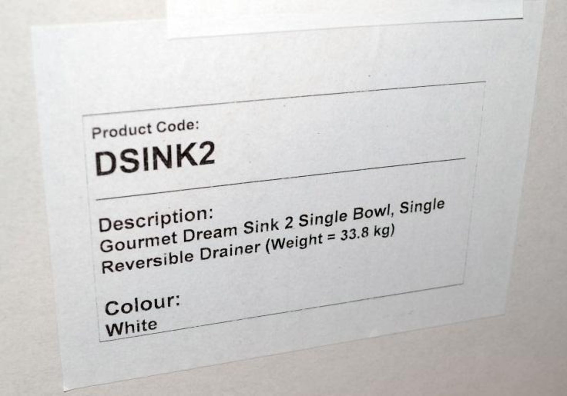 1 x RAK Ceramics Gourmet Dream Sink 2 (DREAMSINK2) - Reversible 1.0 Bowl White Ceramic Kitchen Sink - Image 4 of 4