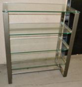1 x 4-Shelf Glass Retail Display Unit With A Sturdy Metal Frame - Ex-Display, Recently Removed From