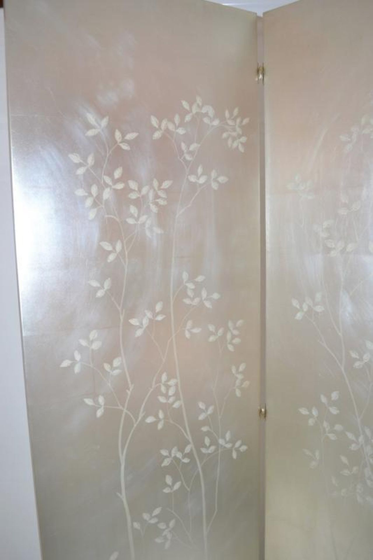 1 x BARBARA BARRY FOR HENREDON Silver 2-Leaf Hindged Boudoir Dressing Screen - Ref: 2720071 NP1/18 - - Image 4 of 11
