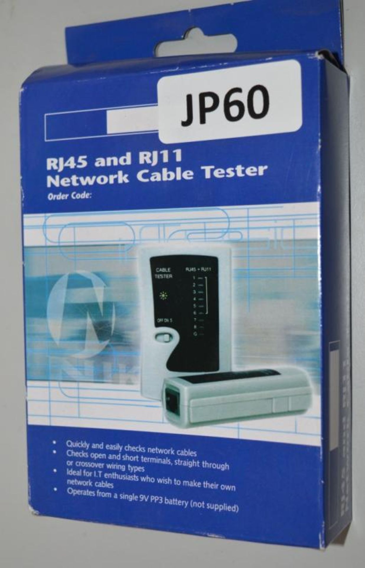 1 x RJ45 and RJ11 Network Cable Tester - CL011 - Ref JP60 - Location: Altrincham WA14