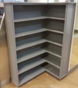 1 x Large Wooden L-Shaped Wine Rack / Bookcase / Display Unit In Dark Grey - From A Gourmet