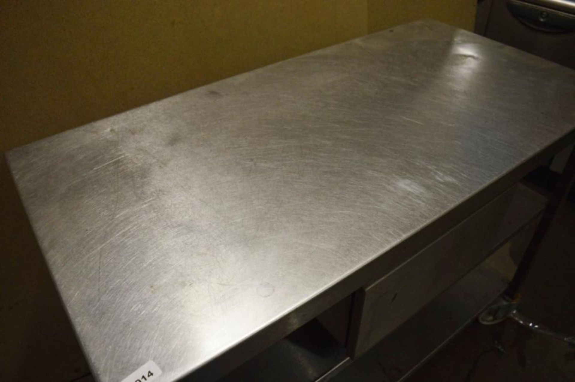 1 x Stainless Steel Prep Bench With Undershelves, Integral Drawer and Castor Wheels - H91 x W120 x - Image 5 of 5