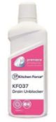 420 x Kitchen Force 750ml Drain Unblocker - Premiere Products - Powerful Alkaline Drain Cleaner -