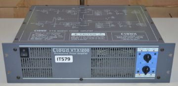1 x Cloud VTX1200 Professional 1200w Power Amplifier - CL290 - Ref IT579 - Location: Altrincham