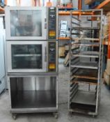 1 x Mono FG159 Double Bake Off Steam Convection Oven - Includes Ten Cooking Trays, Mobile Tray