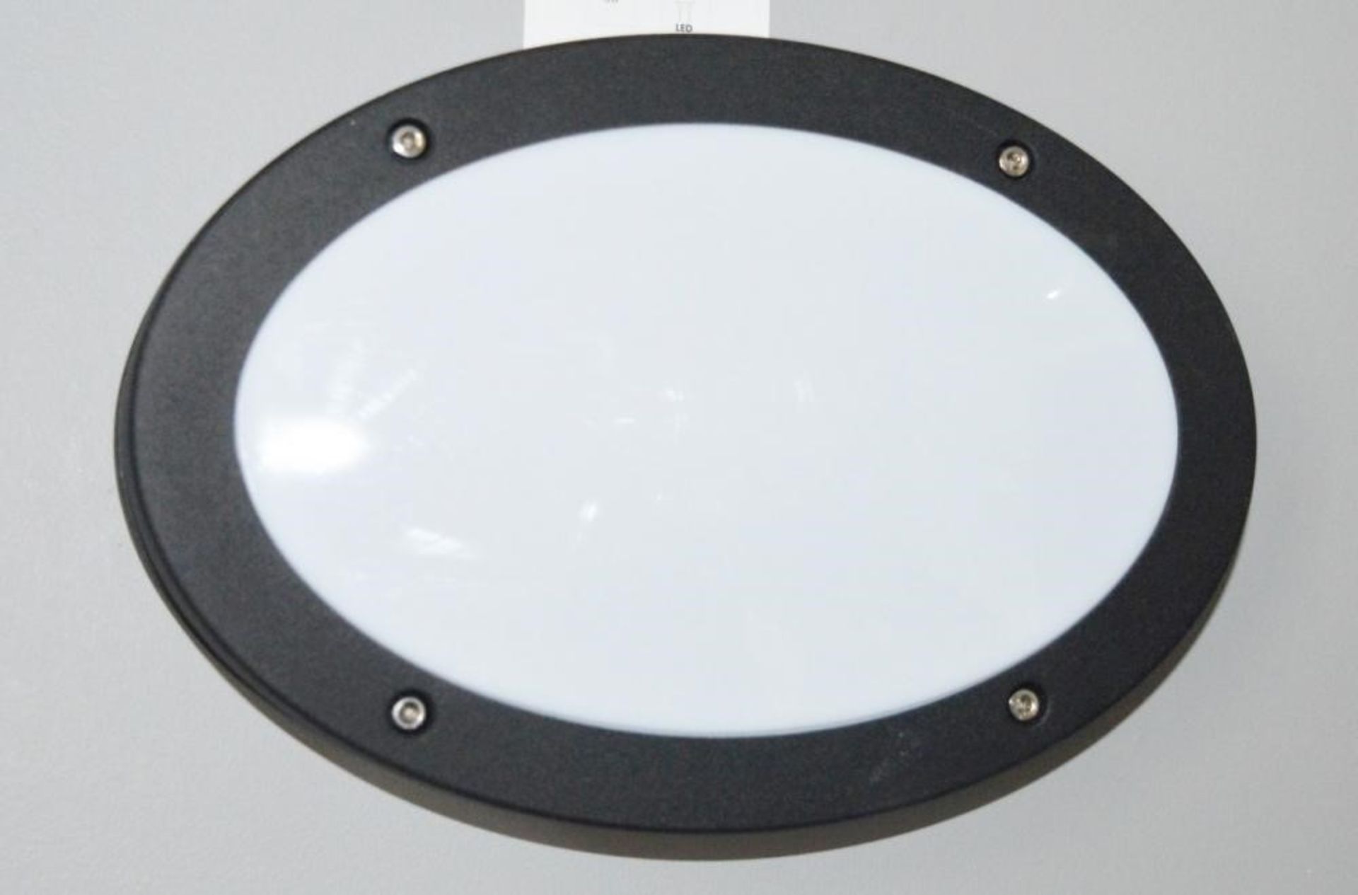 1 x OUTDOOR LED IP44 Oval Wall Bracket Light In Black With white Shade - Ex Display Stock - CL298 - - Image 2 of 2