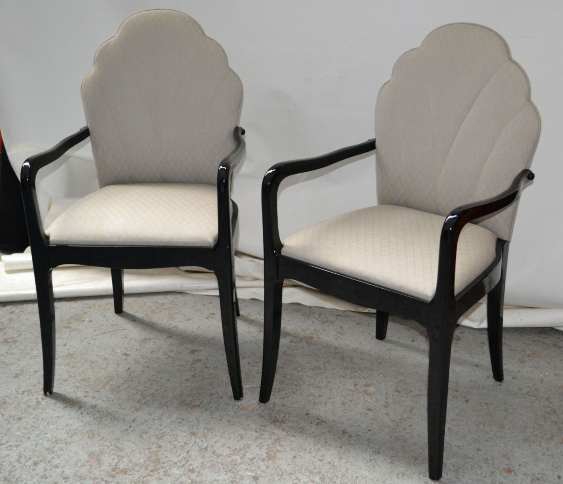 2 x Cream Carver Chairs With Black Wooden Frames - CL314 - Location: Altrincham WA14 - *NO VAT On Ha - Image 8 of 8