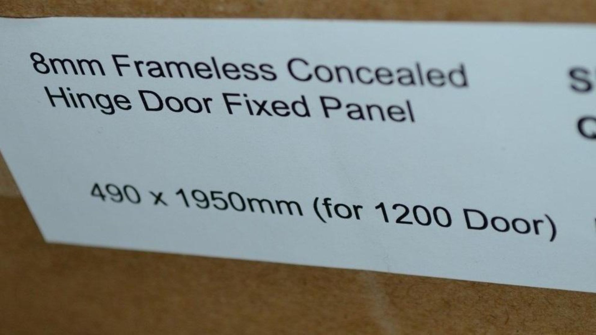 1 x 8mm Frameless Door Fixed Panel - Dimensions: 490 x 1950mm - Made For A 1200 Door (Not Supplied) - Image 2 of 2