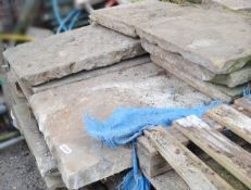 38 x Reclaimed York Stone Paving Flags - Assorted Sizes, Approx 10 Square Metres In Total - Recently