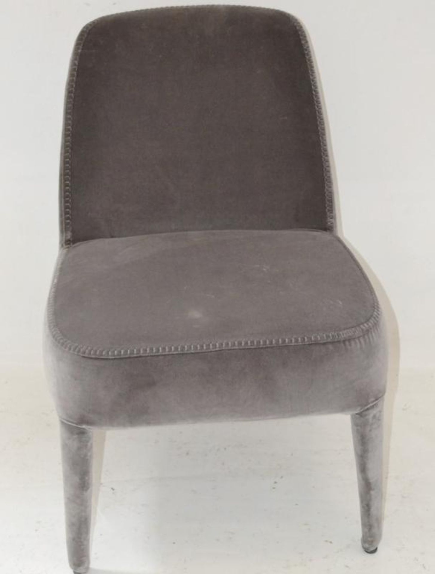 3 x Matching B&B ITALIA Maxalto "Febo" Designer Chairs In An Opulent GREY Velvet Fabric - Ex-Display - Image 5 of 6