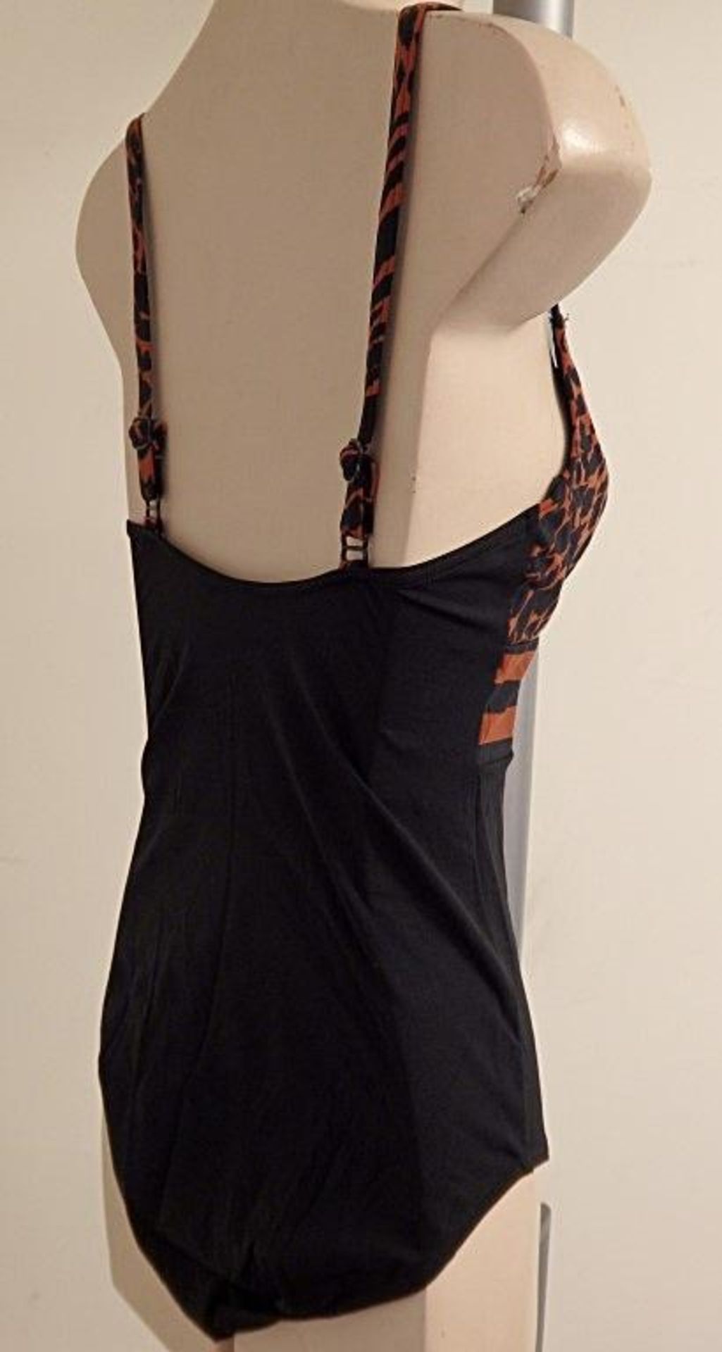 1 x Rasurel - Black/Tan Leopard and Stripe - Bahia Swimsuit - R21235 - Size 2C - UK 32 - Fr 85 - EU - Image 6 of 7