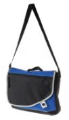 48 x Never Underestimated Messenger Bags - Colour Black & Blue - Brand New Resale Stock - Size
