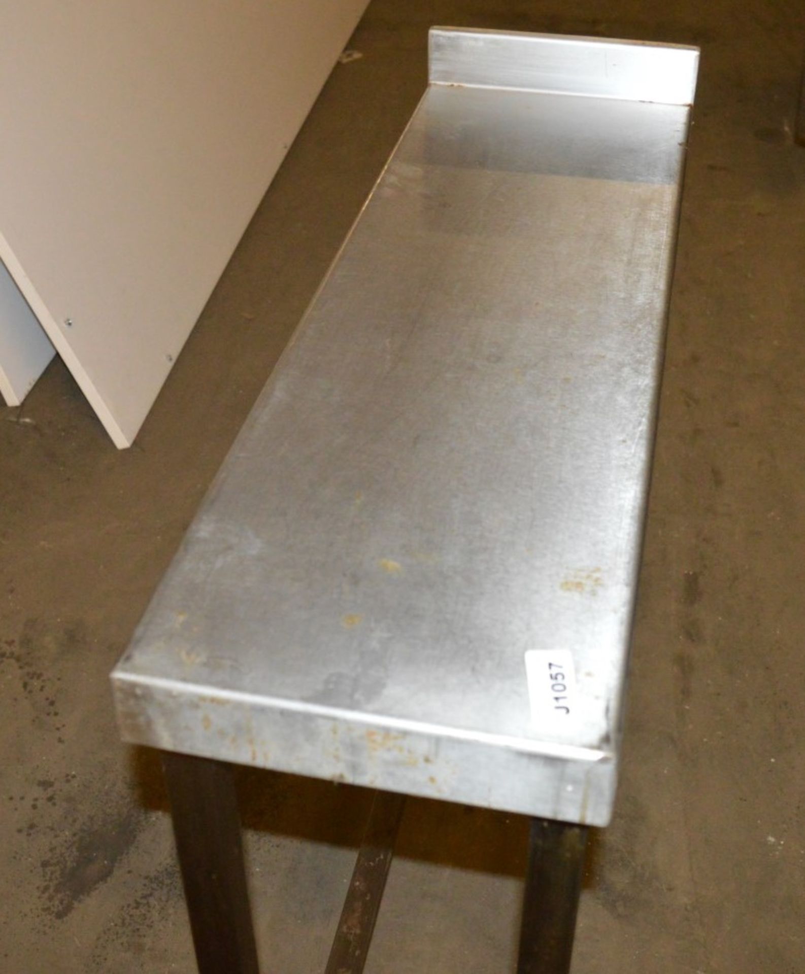 1 x Stainless Steel Infill Table - CL011 - Ref J1057 - H90 x W25 x D80 cms - Location: Bolton - Image 2 of 2