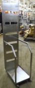 1 x Stainless Steel Tray Holding Trolley - H171 x W39 x D59 cms - CL282 - Ref J1058 - Location: