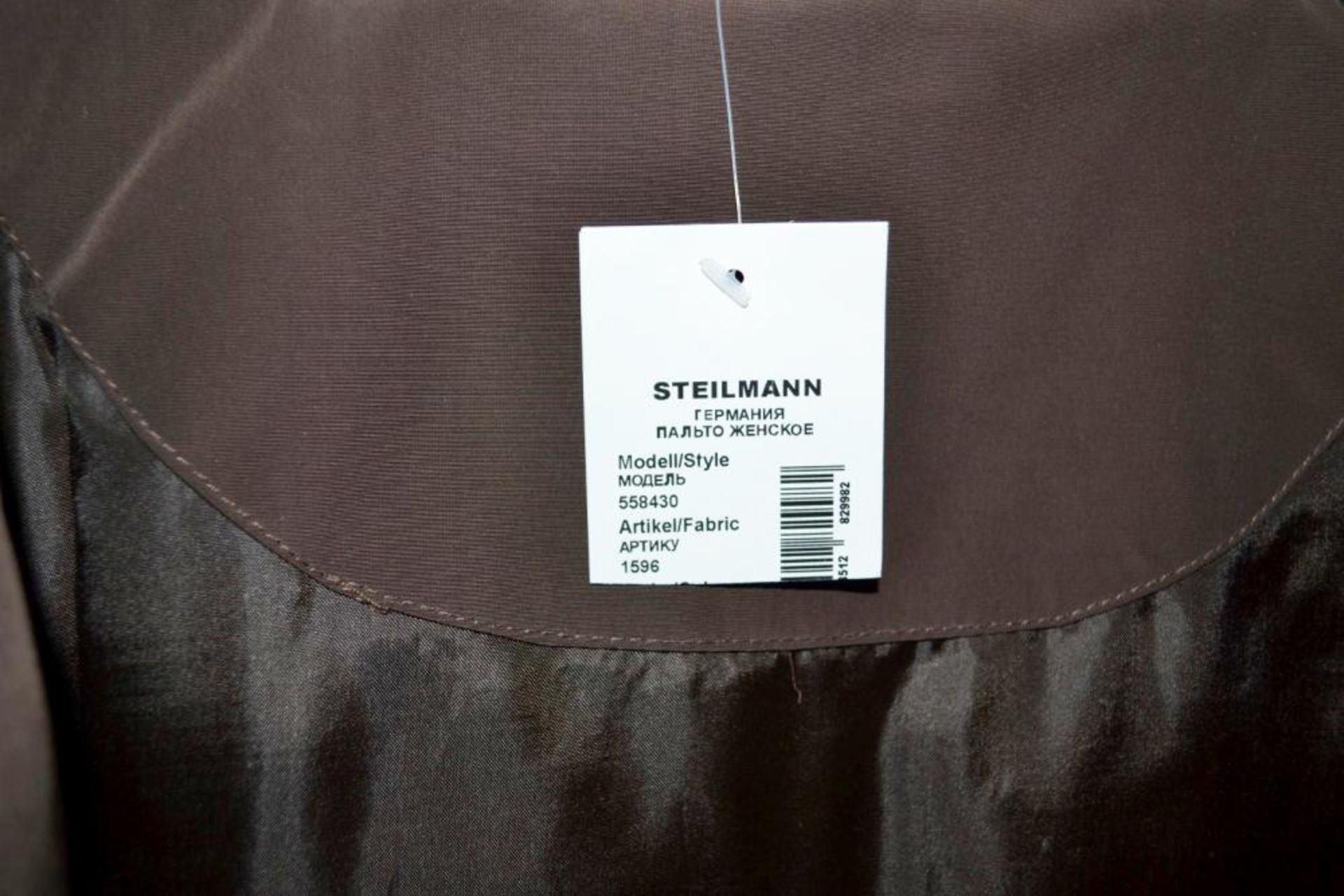 1 x Steilmann Womens Padded Winter Coat In A Rich Brown Moleskin-style Fabric - UK Size 12 - New Sam - Image 3 of 4