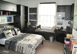 1 x Fitted Bedroom in Black including Bed, Wardrobes and Sink Unit - Lots of Units - CL321 -